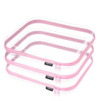 Clear Hard Shell Zipper Cases (Pink / 3 Pack(L))