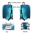 Thicker Luggage Cover Elastic Suitcase Cover Protector Fits 18 (Green Ripple / L)