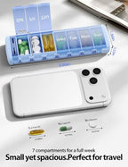 Metal Travel Pill Organizer (Blue / Small)