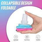 TPU Soft Flask Lightweight Portable Reusable Water Bottle (Blue-pink-500ML*2)