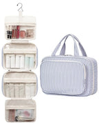Travel Toiletry Bag for Women (C-Greyish Blue Stripe / Large)