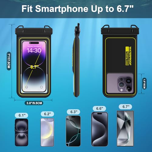 IP68 Waterproof Phone Pouch Floating (Black / Up to 6.8")
