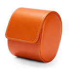 Luxury Leather Watch Storage Box Travel Single Watch Case Jewelry Gift Box for Christmas Anniversary Birthday (Orange)