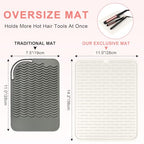 Oversize Silicone Heat Resistant Mat for Hair Tools (Ivory)
