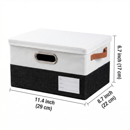 Storage Bins with Lids [3 (Black & White / S(3-Pack))
