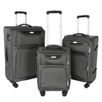 3 Piece Softside Expandable Luggage Set (Grey / 20in/24in/28in)