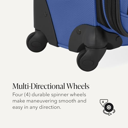 Sion Softside Expandable Spinner Luggage Durable Lightweight Travel Suitcase (Checked-Large / Regatta)