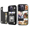 Custom Wallet Phone Case for iPhone 14 Pro (Black-D / iPhone 14 Pro)