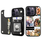 Custom Wallet Phone Case for iPhone 14 Pro (Black-D / iPhone 14 Pro)