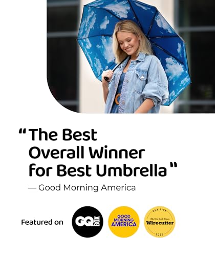 Repel Windproof Travel Umbrella (Blue Sky 1-Pack / Standard)