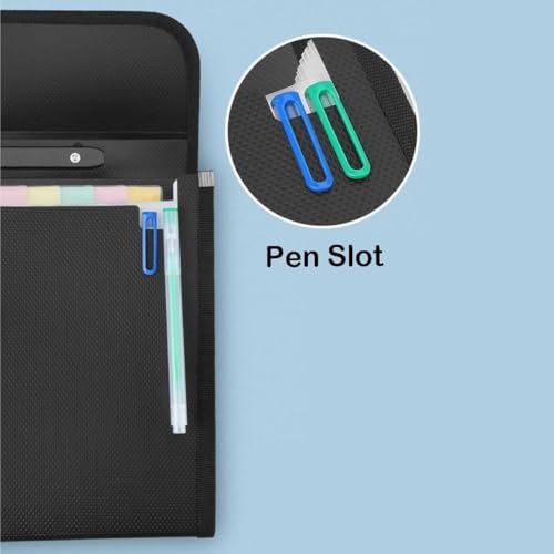 Extra Large Legal Size (Legal Size & Foolscap / 12 Pockets,1 Pack Black)