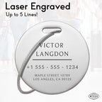 Stainless Luggage Tags for Suitcases (Elegant Circle-silver)