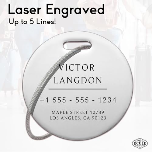 Stainless Luggage Tags for Suitcases (Elegant Circle-silver)