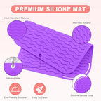 Plus Size Silicone Heat Resistant Mat for Hair Tools (Purple)