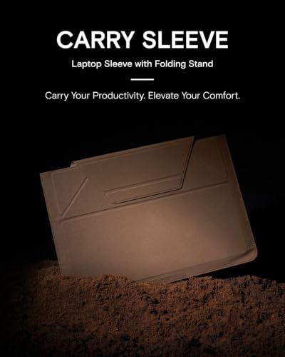 Laptop Carry Sleeve with Stand &Smart Storage for 14" Laptop for Work (Coffee / 14 Inch)