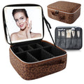 Makeup Bag with Led Mirror (Brown / with LED mirror)