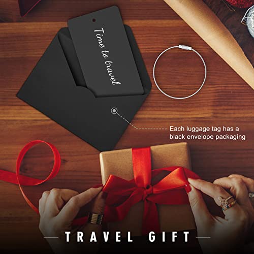 Luggage Tags for Suitcase (Black / Vertical (2x3.5"))