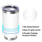 20oz Tumbler with Lid Stainless Steel Tumblers Bulk (White / 8 count)
