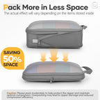 9 11 Set Compression Packing Cubes for Travel Essentials (Gray / 9 set)