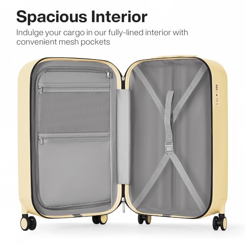20 Inch Carry On Luggage PC Hardside Suitcases with Wheels & TSA for Travel Woman Men (Lark Yellow TSA2 / 20-inch)