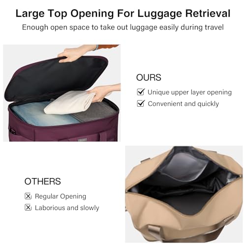 Expandable Luggage Bags for Travel Collapsible Suitcase with Wheels (Purple)
