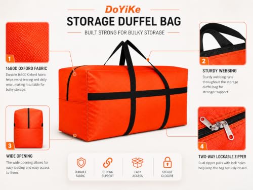 Extra Large Storage Duffle Bag (280L - 50"l x 15"w x 23"h / Green)