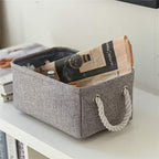 Storage Bins Basket (Grey / Medium -13.8Lx9.8Wx6.7H)