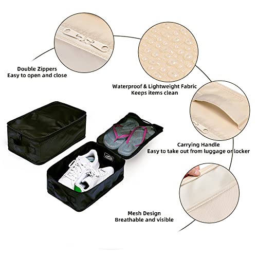 Travel Shoe Bags (Black / 2+2 Packs)