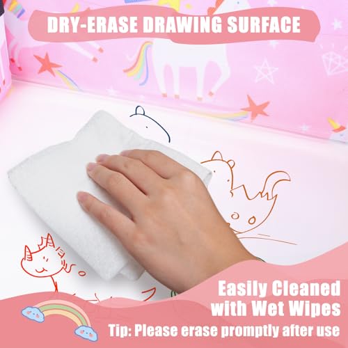 Upgraded Kids Travel Tray for Car Seat (Pink Unicorn - 2 PCS)