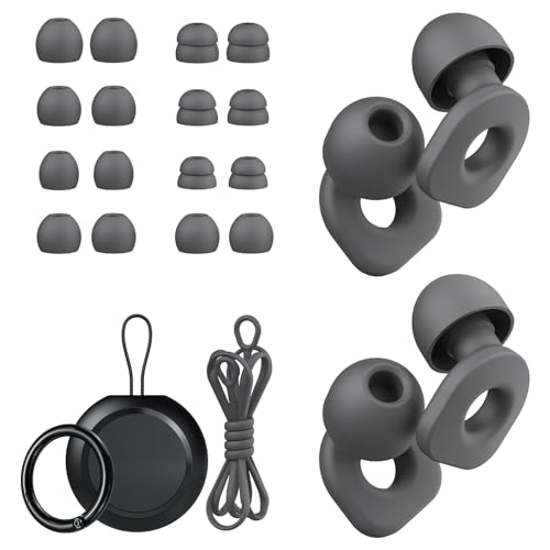2 Pairs of Earplugs for Sleeping (Grey)