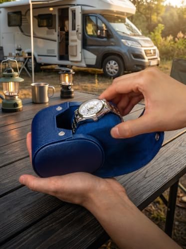 Single Watch Travel Case (Dark Blue / 1 Watch Case)