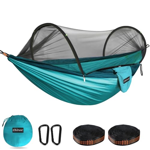 Ultra Light Travel Camping Hammock Pop (Blue/Dark Blue)