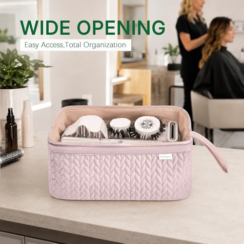 Shark Flex Style Case for Dyson Airwrap Hair Dryer Brush Revlon Hair Tools Travel Bag Carrying Case Flat Curling Iron Organizer (Pink)