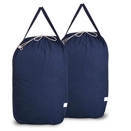 140L Washable Laundry Bags with Handles (Navy Blue)