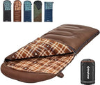 Cotton Flannel Sleeping Bag (COFFEE BROWN / Right Zip)