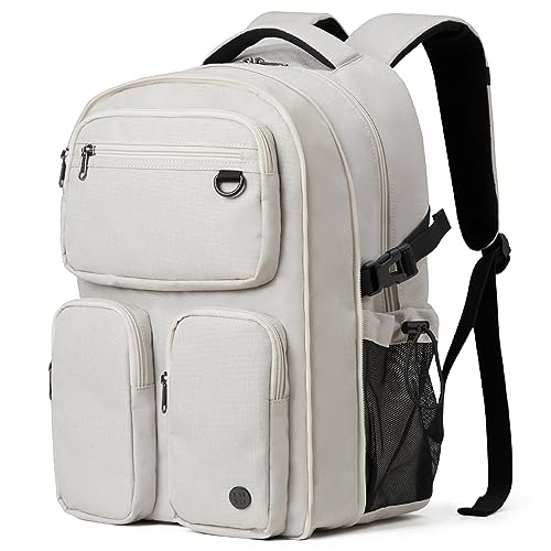 Large Expandable Travel Laptop Backpack (Beige Expandable / 16 inch)