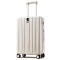 24 Inch Luggage Suitcases With Spinner Wheels Lightweight PC Hard Shell Rolling Suitcase With Travel Lock (24 Inch / Ivory White)