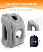 Travel Pillow (Grey (Head Heart-shape&sloping Base) / Medium)
