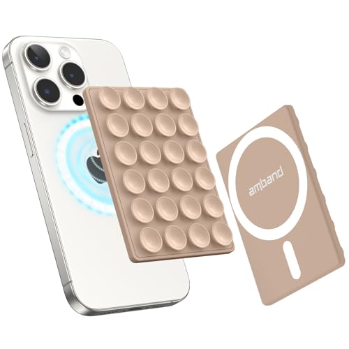 Magnetic Suction Phone Mount Trendy Stocking Stuffers for Men Women Dad Mom Adults (Milk Tea)