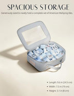 Clear Large Makeup Bag Mahjong Tile Bag Zipper & Handle Light Blue (Light Blue / Large Luxe)
