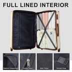 6 Piece Luggage Set (White Brown / 6-Piece Set)