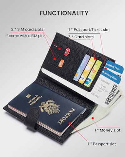 RFID Slim Passport Holder for Man & Women (Black)