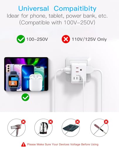 2 Pack Germany France Travel Plug Adapter