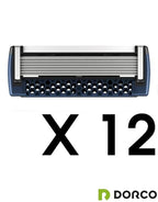 Pace Classic Seven Blade Razor System with Pivoting Head and Premium Handle (12 Cartridges)
