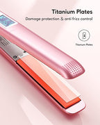 Salon Flat Iron Hair Straightener (1 inch / Bright Rose Gold)