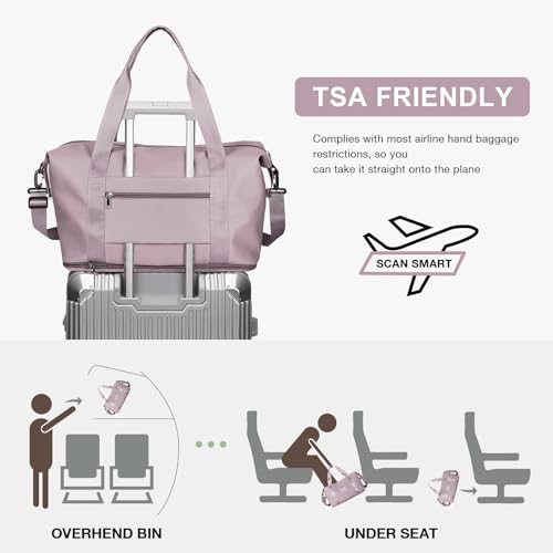 Large Travel Duffle Bag Carry On Weekender Bags for Women Men 18x14x8 Gym (A85-pinkpurple / X-large)