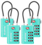 TSA Approved Luggage Locks with Search Alert Indicator (Cyan)