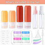 16 Pack Travel Bottles for Toiletries (16PCS/Brown)