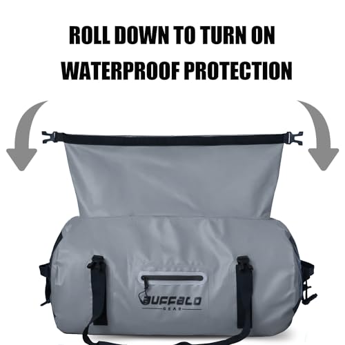 Drybag 60L Waterproof Dry Bag Heavy Duty Duffle Bag Travel Duffel Bag for Kayaking (Grey / 60L)