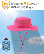 Women's Sun Hat UPF50+ Wide Brim Bucket Hats Mesh Sun Protection Caps for Fishing Camping Gardening Rose Red (One Size / Rose Red)